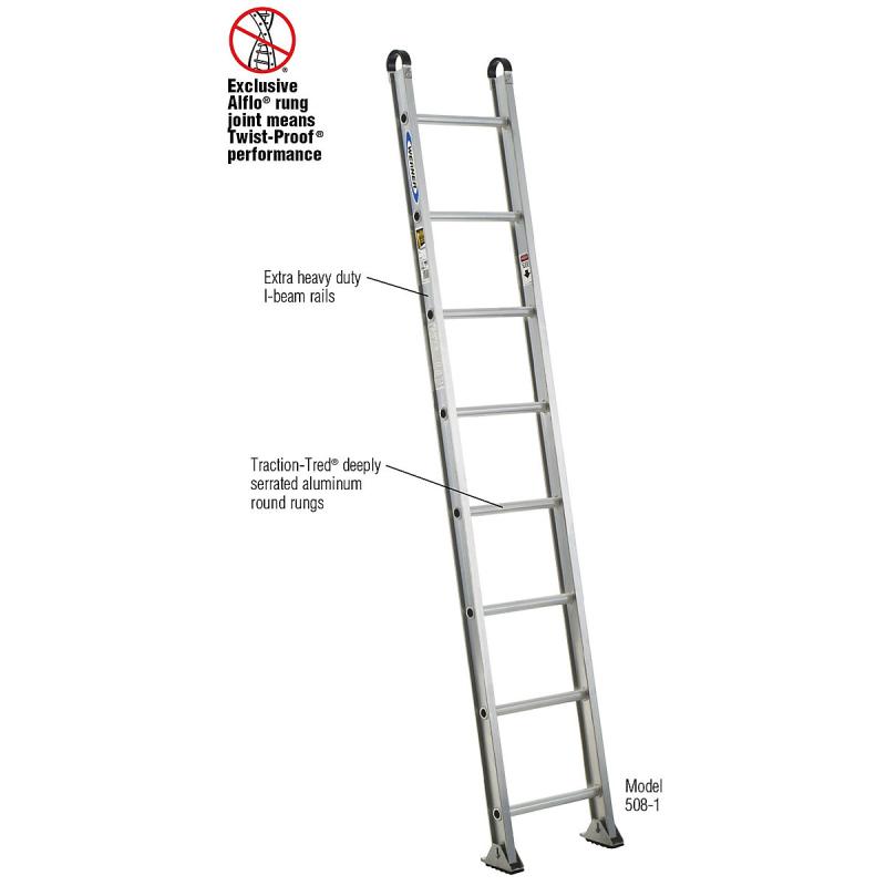 520-1 Werner Co. 20' Type Ia Aluminum Round Rung Straight Ladder 