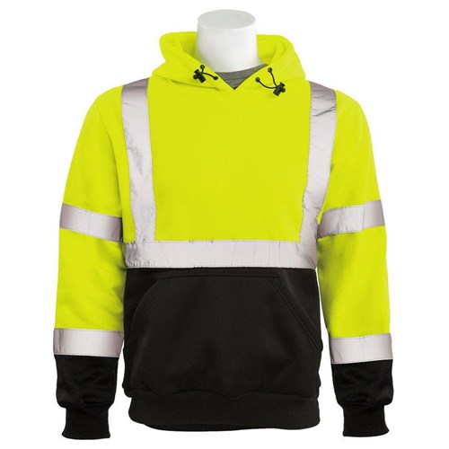 W376B Class 3 Pullover Hoodie Sweatshirt Hi Viz Lime Black Bottom ...