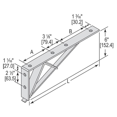 Bracket with Brace 6 Hole Support for Strut Channel | Atlantic Hardware ...